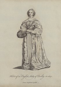 1640年のイギリスの品質の女性の習慣 作： English School